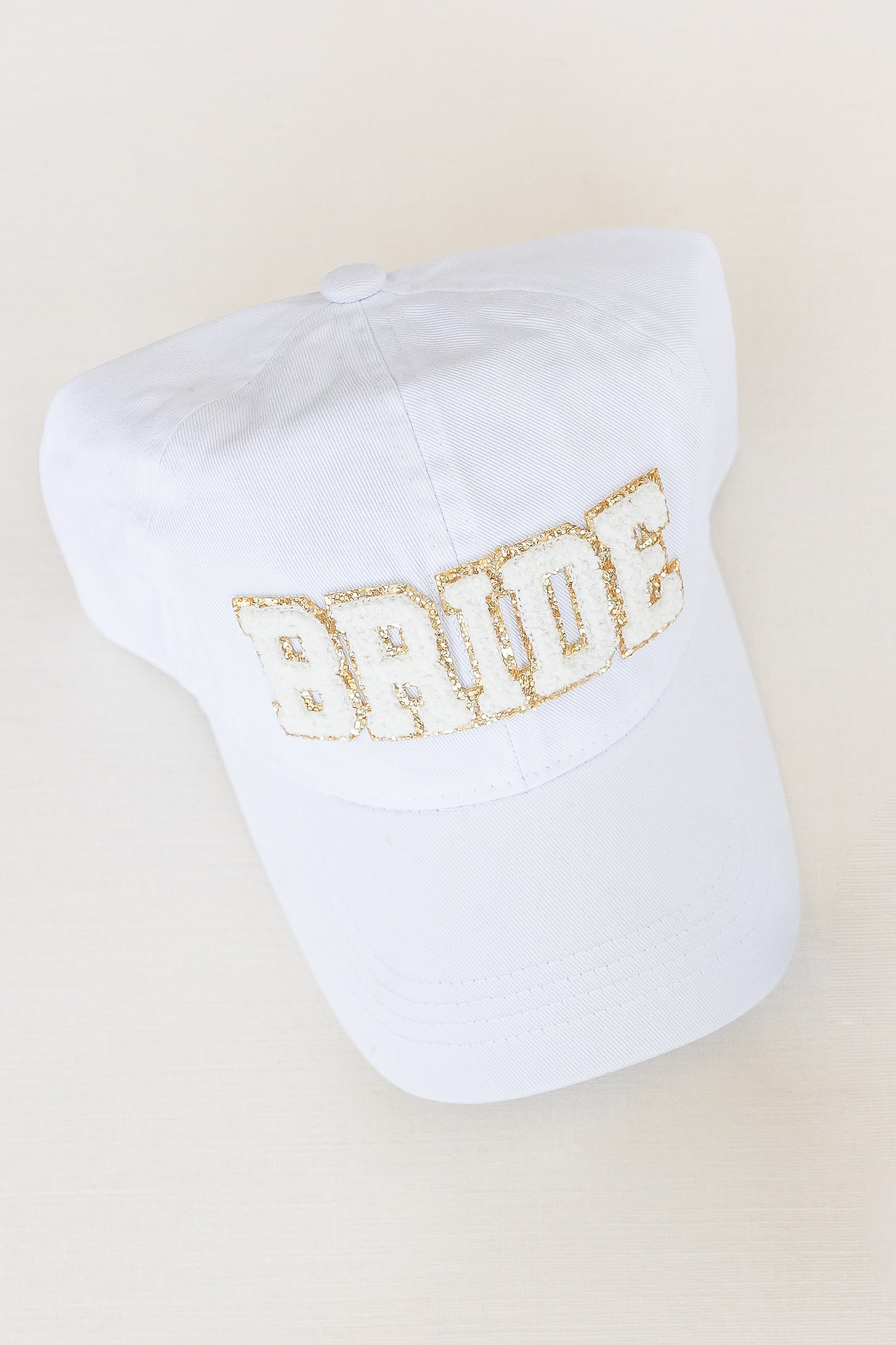 Bride Sparkle White + Gold Baseball Cap