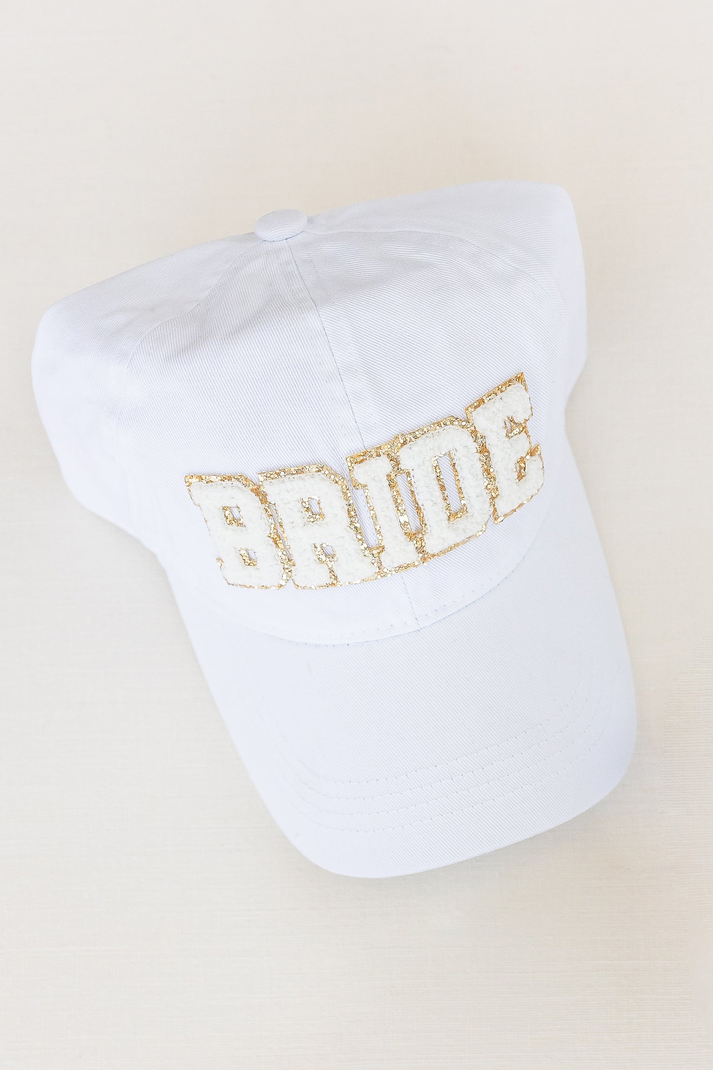 Bride Sparkle White + Gold Baseball Cap