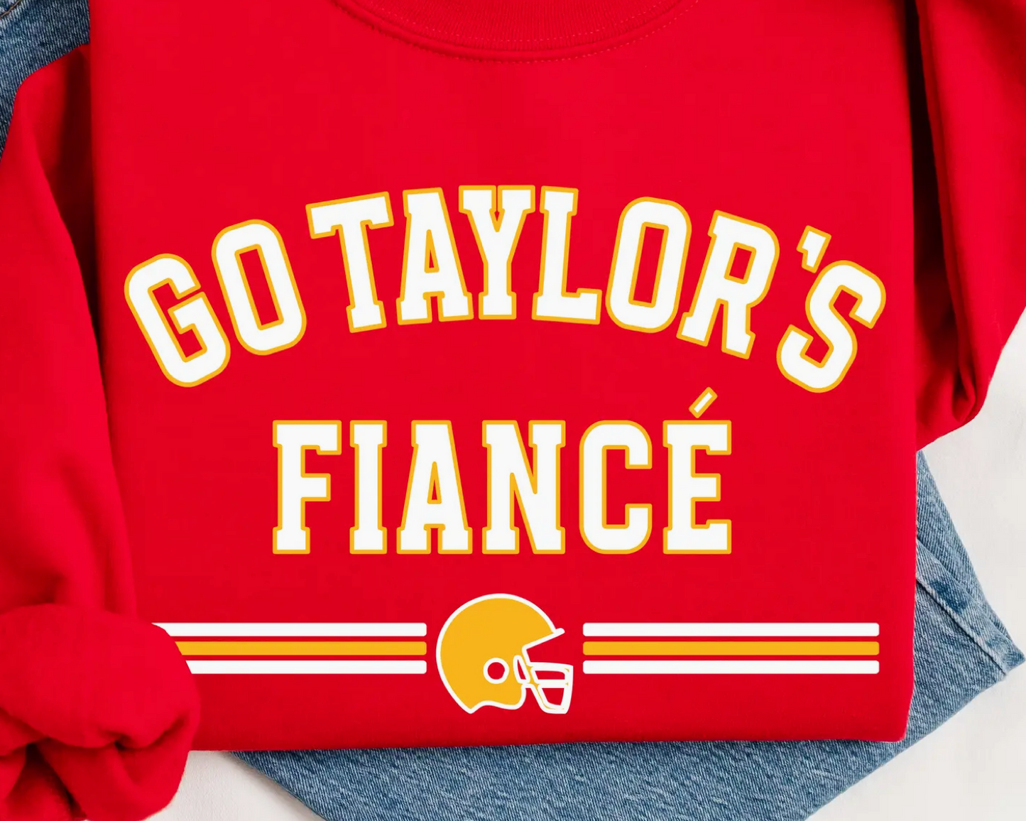 Go Taylor’s Fiancé Sweater – Funny Football & Pop Culture Crewneck for Swifties | Unisex Cozy Fall Sweatshirt